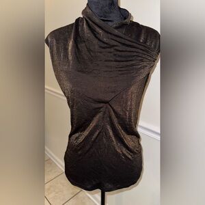Ann Taylor Shimmer Twist-Front Mock Neck Top – Size Small (NWT!)